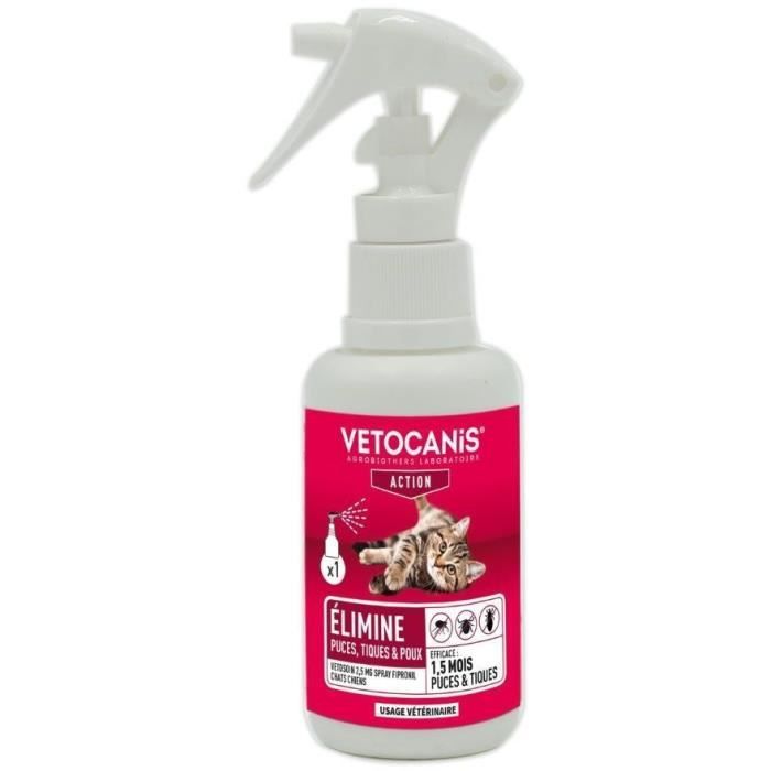 VETOCANIS Anti-parasitic, anti-flea and anti-tick spray - 100 ml - For dogs and cats