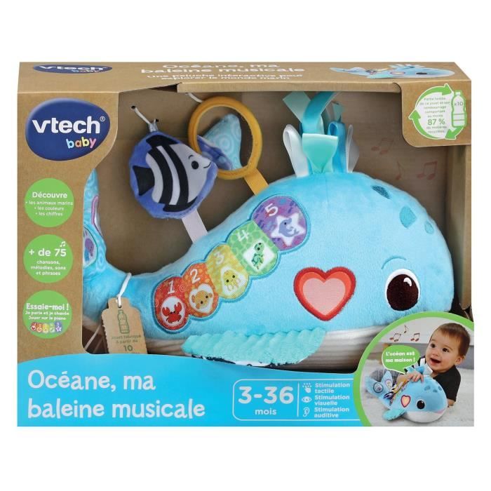 VTECH OCÉANE, MY MUSICAL WHALE (RECYCLED PLASTIC BOTTLES)
