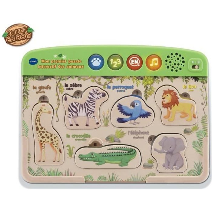 VTECH BABY - My First Interactive Animal Jigsaw Puzzle - FSC Wood Toy