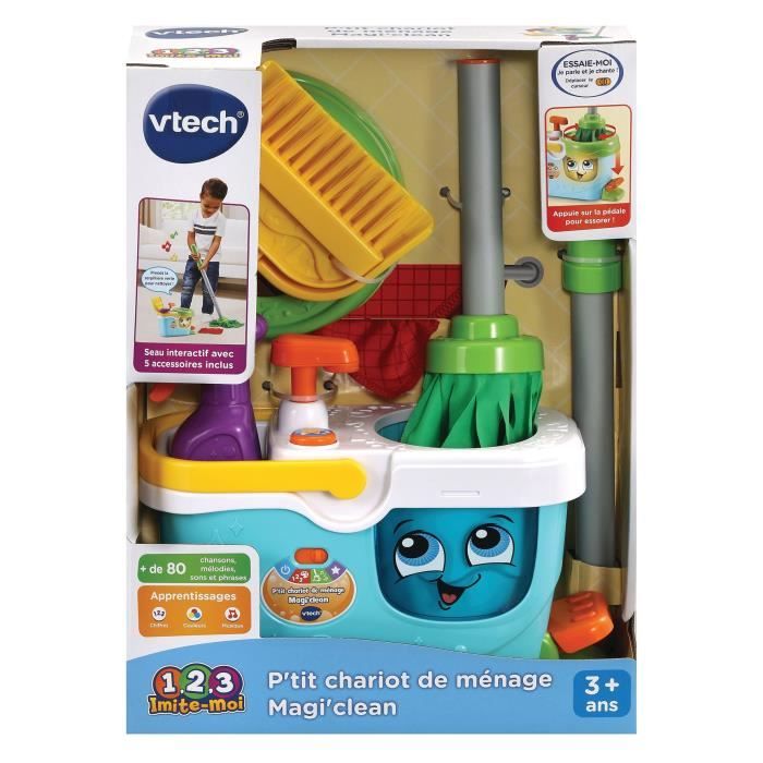 VTECH - 1,2,3 Imitate Me - Little Magi'clean Cleaning Trolley - Children's Imitation Toy