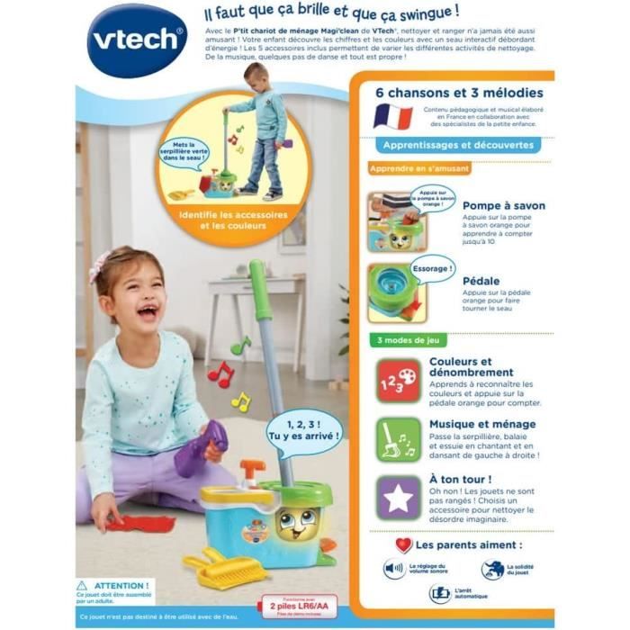 VTECH - 1,2,3 Imitate Me - Little Magi'clean Cleaning Trolley - Children's Imitation Toy