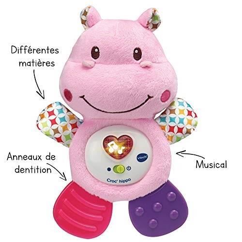 VTECH BABY - Pink croc'hippo - Baby Musical Rattle