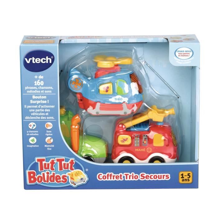 Tut Tut Bolides - Trio Rescue Set (Firemen + Tractor + Helico)