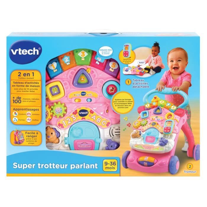 SUPER TROTTEUR SPEAKING 2 IN 1 PINK