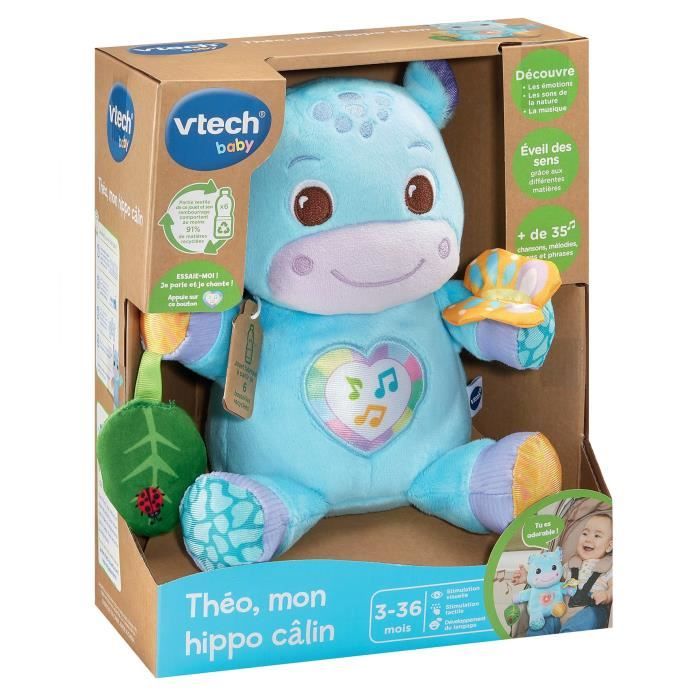 VTECH THÉO, MY CUDDLY HIPPO (RECYCLED PLASTIC BOTTLES)