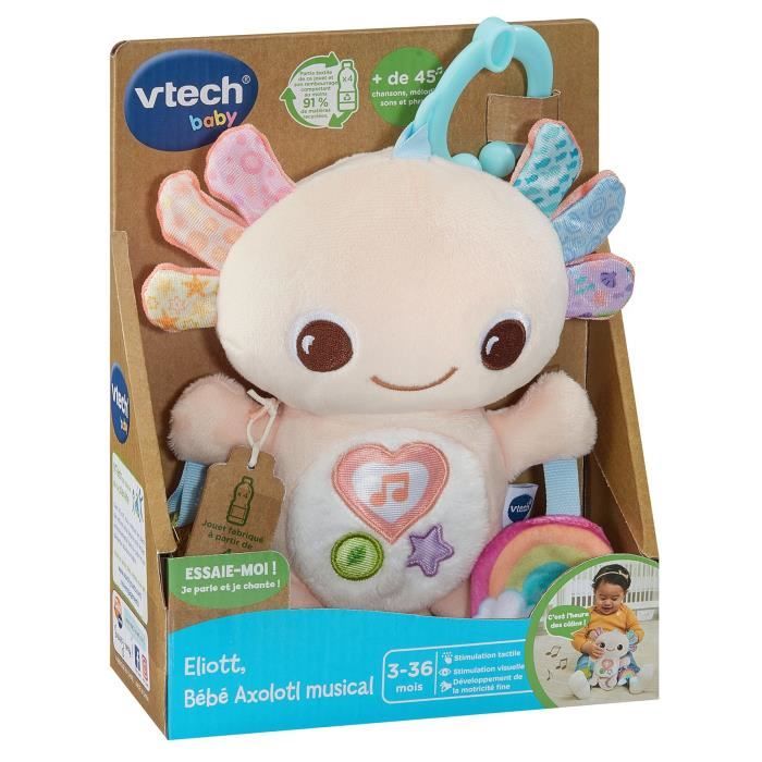 VTECH ELIOTT, BEBE AXOLOTL MUSICAL (RECYCLED PLASTIC BOTTLES)