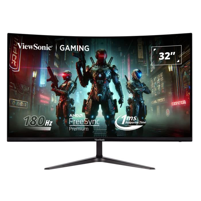 Curved PC Gaming Screen - VIEWSONIC VX3218 - PC - MHD - 32 FHD - VA Panel - 1 ms - 165Hz - DisplayPort - AMD FreeSync