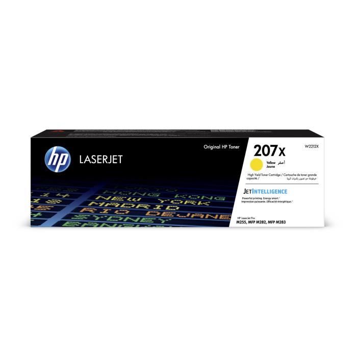 HP 207X Original Yellow LaserJet Large Capacity Toner Cartridge (W2212X) for HP Color LaserJet Pro M255 / MFP M282 / M283