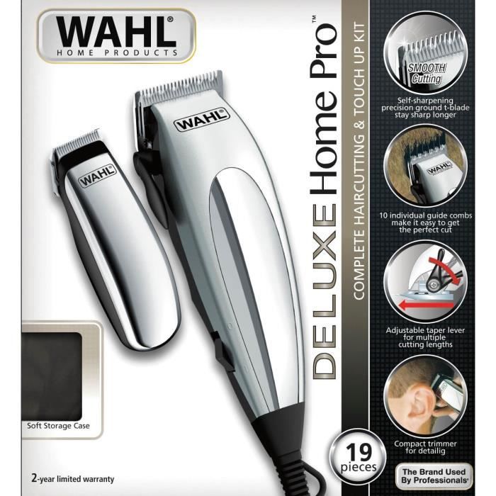 Deluxe Home Pro hair clipper - WAHL 79305-1316 - Professional - 8 cutting guides 3 mm to 25 mm - Corded