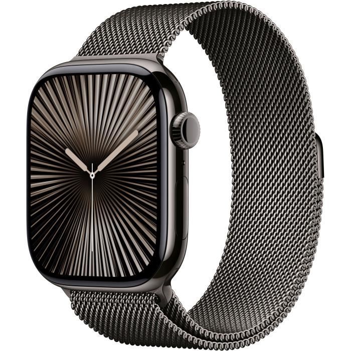 Apple Watch Series 10 GPS + Cellular - 46mm - Slate Titanium case - Slate Milanese Loop strap - M/L