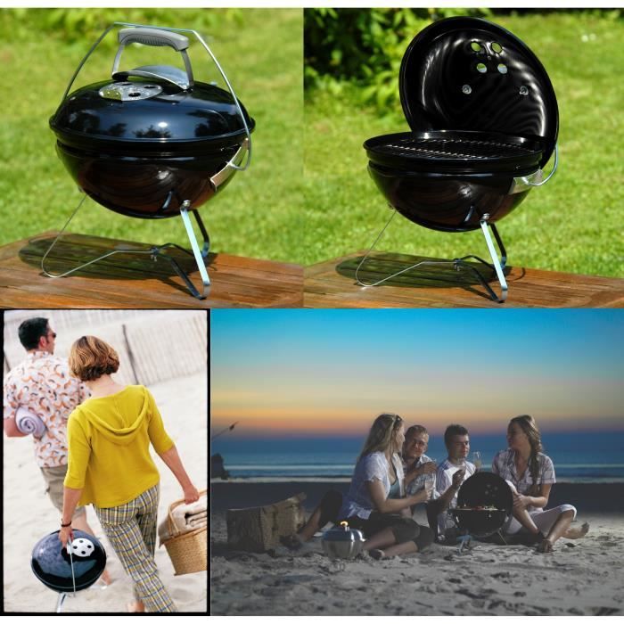 WEBER Premium Smokey Joe Premium Charcoal Barbecue Ø37 cm - Chrome Steel - Black