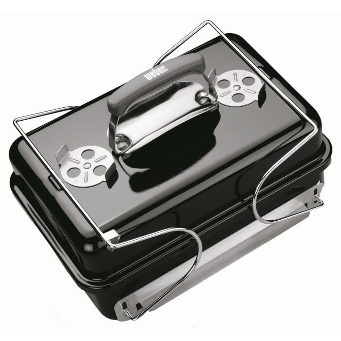 WEBER Charcoal Go-Anywhere Charcoal Charcoal Grill - Chrome Steel - Black