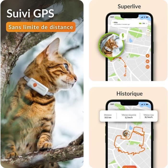 GPS tracker for chat - Weenect XS (White Edition 2023)