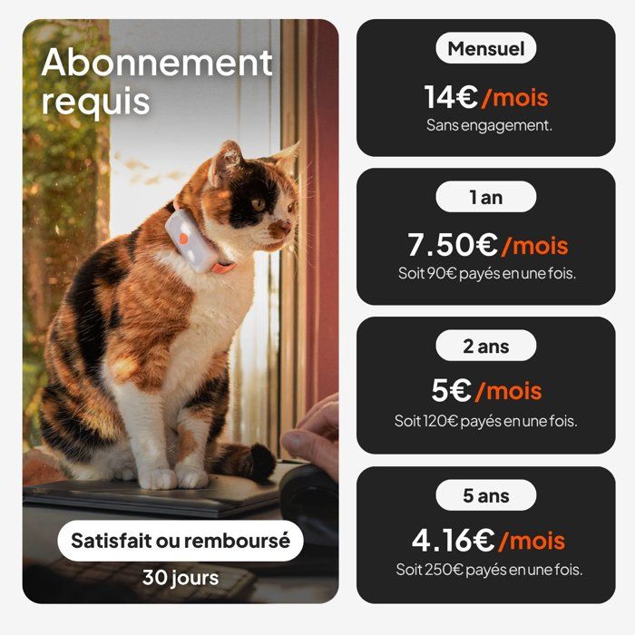 GPS tracker for chat - Weenect XS (White Edition 2023)