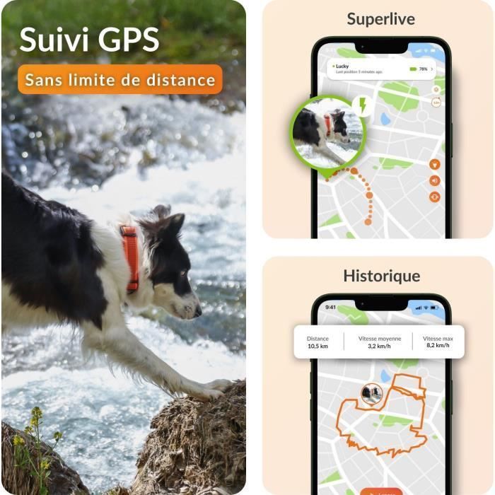 GPS dog collar - WEENECT Dog XT - XL antenna - Waterproof - Julius-K9 collar - Works with subscription - Orange