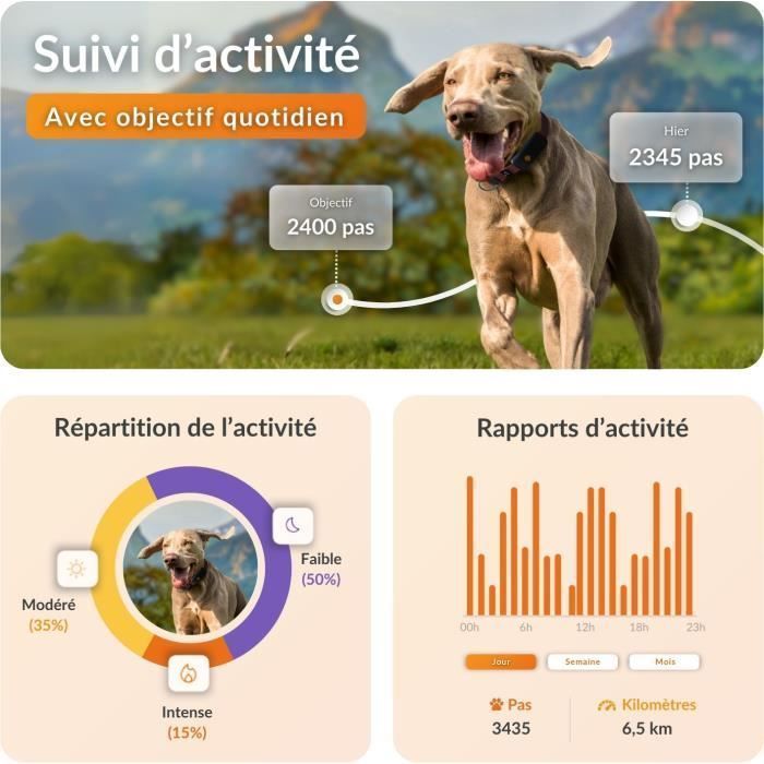 GPS dog collar - WEENECT Dog XT - XL antenna - Waterproof - Julius-K9 collar - Works with subscription - Orange