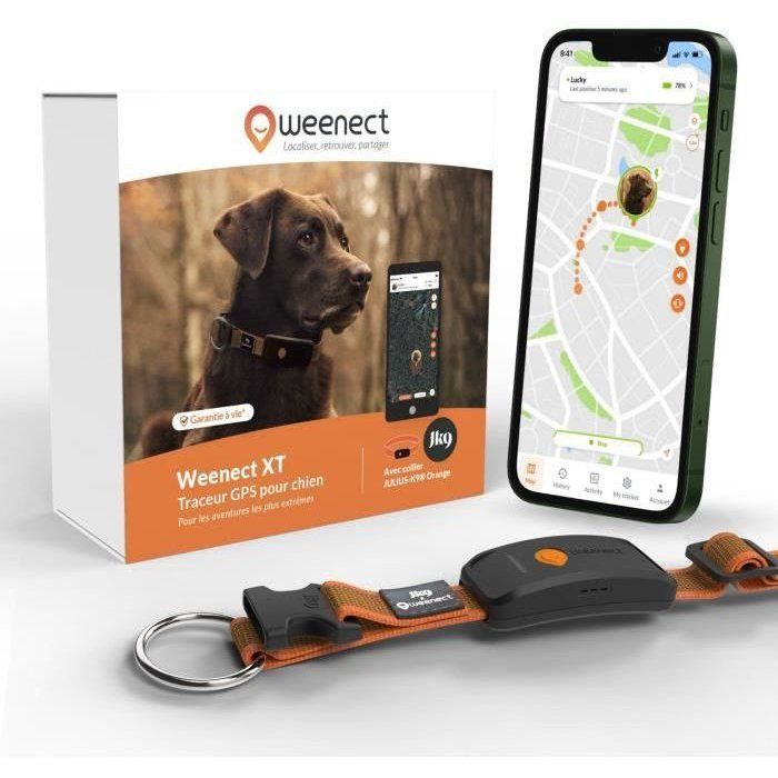 GPS dog collar - WEENECT Dog XT - XL antenna - Waterproof - Julius-K9 collar - Works with subscription - Orange