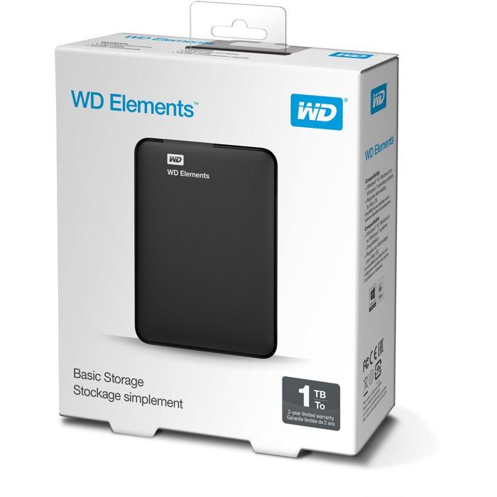 WD - External Hard Disk - Portable Elements - 1TB - USB 3.0