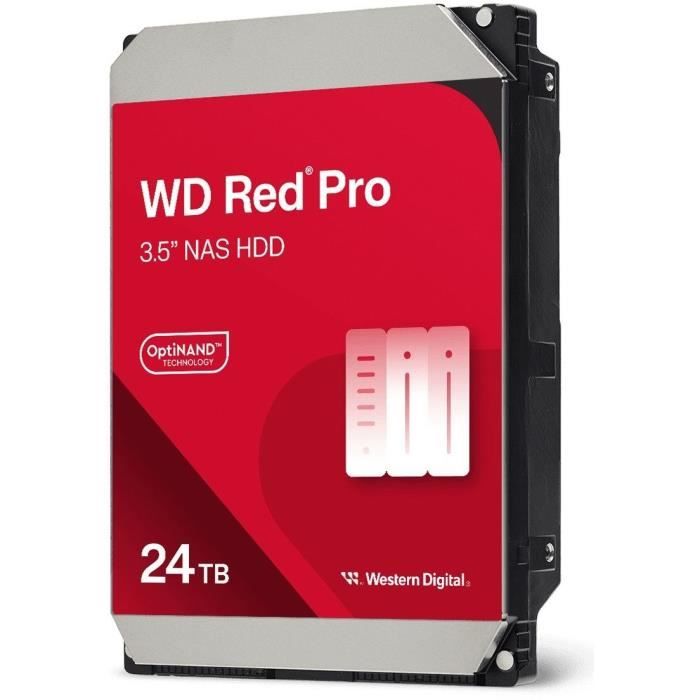 WESTERN DIGITAL - Red Pro WD241KFGX - Hard Drive - 24 TB - 7,200 RPM - 3.5-inch - SATA