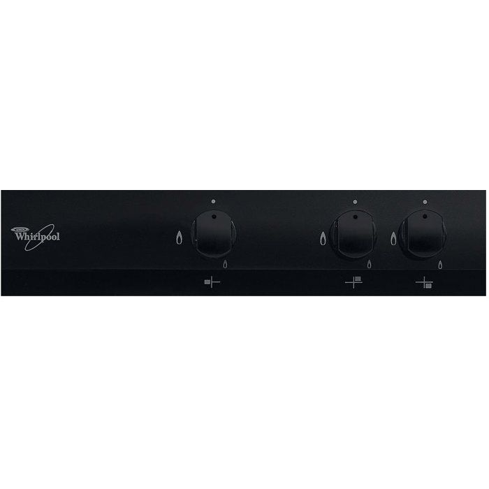 WHIRLPOOL AKT404NB Gas Cooktop - 3 burners - 6350W - L59 x D51cm - Tempered glass coating - Black