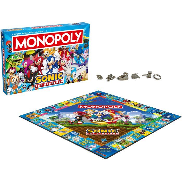 Board Game - WINNING MOVES - Modern Sonic Monopoly - Multicolor - 1 or more players - 60 min