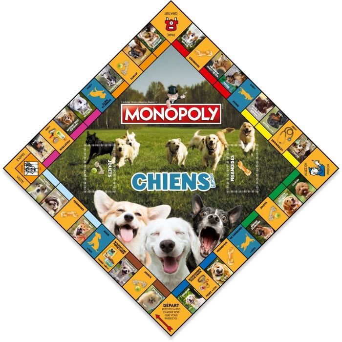 Monopoly Dogs - Board Game - WINNING MOVES - Monopoly featuring dogs of different breeds.