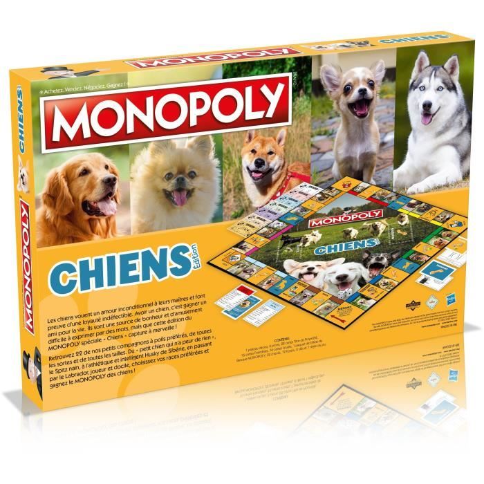 Monopoly Dogs - Board Game - WINNING MOVES - Monopoly featuring dogs of different breeds.