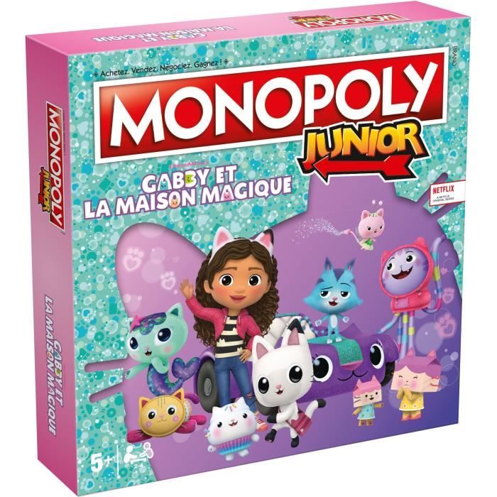Board game - WINNING MOVES - Monopoly Junior Gabby and the Magic House - Children's version Gabby's Dollhouse