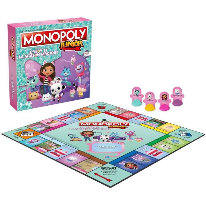 Board game - WINNING MOVES - Monopoly Junior Gabby and the Magic House - Children's version Gabby's Dollhouse