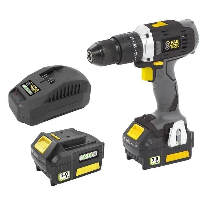 X-FIT PACK 'BIG WORK' 3 machines 18V + 2 batteries 18V 3.0Ah: Drill / screwdriver + Perfo hammer + Angle grinder