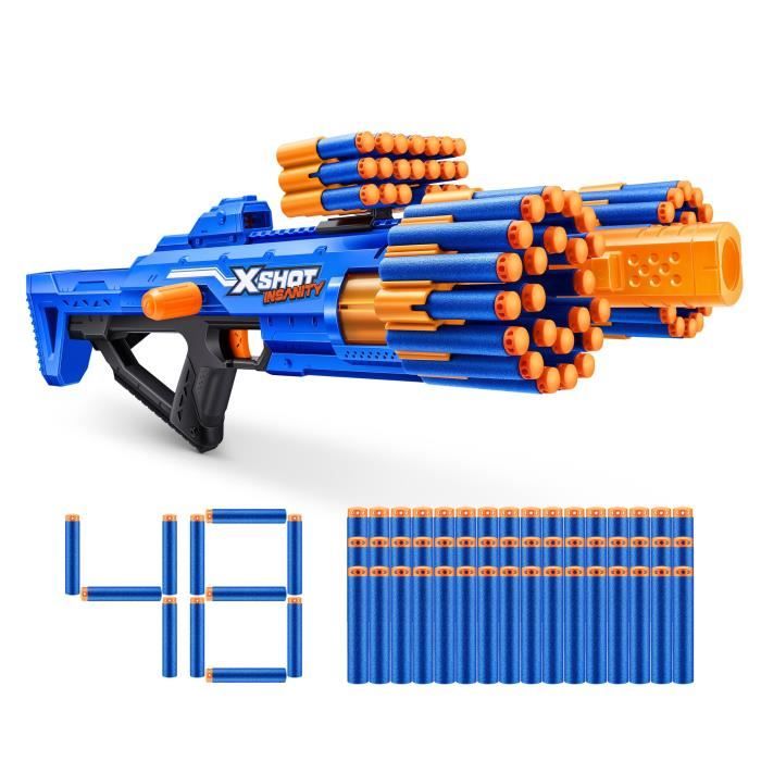 Rapid Fire Blaster - ZURU - XSHOT Insanity Berzerko - Rotating Barrel Blaster with 8 Darts and Rapid Fire up to 27 Meters