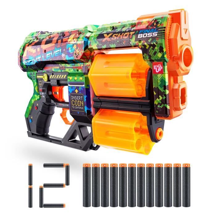 Dart Launcher - ZURU - X-SHOT Dread - Dual Rotating Barrel - 7 Designs - 27m Range