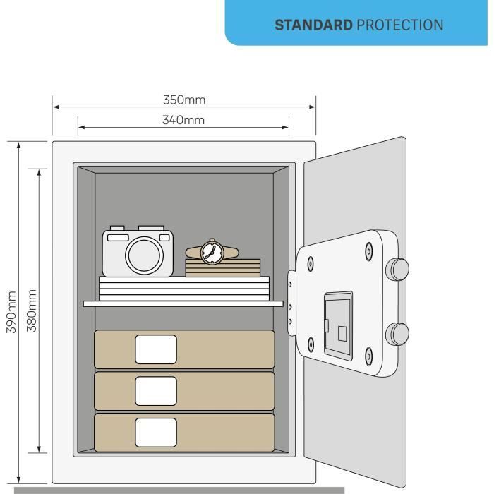 Electronic Safe - YALE - YSV/390/DB2 - Large 40L - 39x35x36cm
