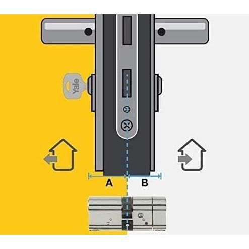 YALE Lock Cylinder - For Exterior Door / Entrance - 5 Pins - 3 Keys - 40 x 50 mm