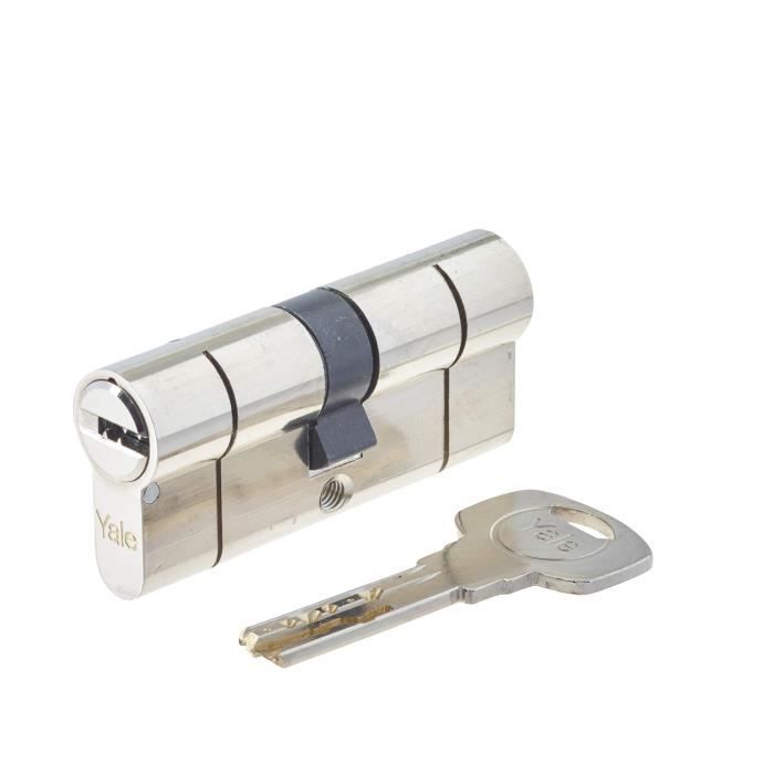 YALE 2100 Series high security cylinder 35x35 mm nickel-plated, anti-picking, anti-drilling and anti-bumping, 5 keys