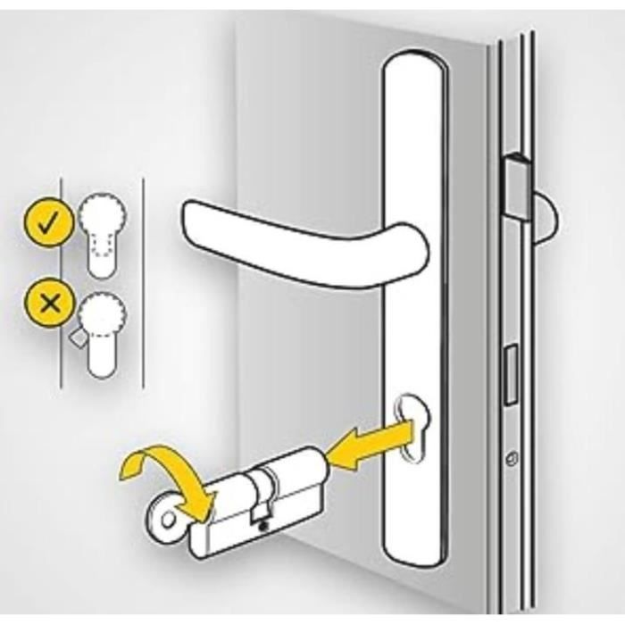 YALE Releasable Lock Cylinder - For Exterior / Entrance Door - 10 Pins - 5 Keys - 40 x 40 mm