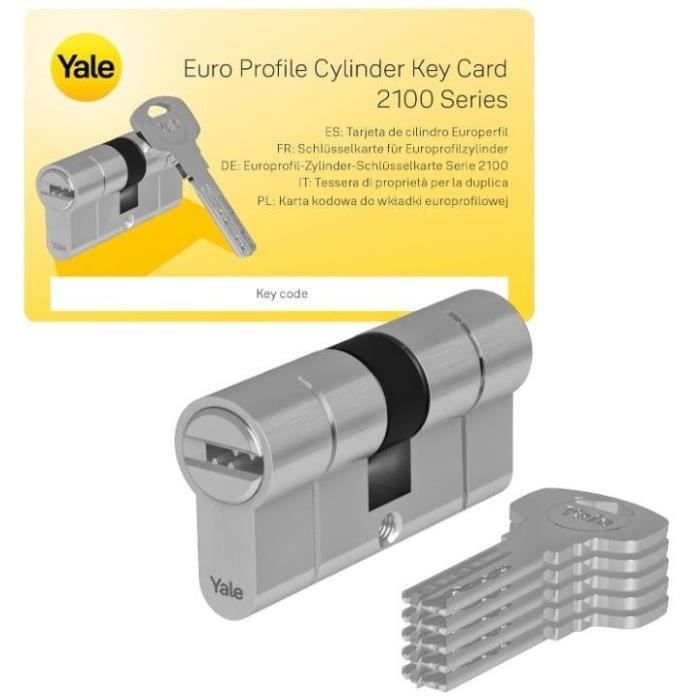 YALE Releasable Lock Cylinder - For Exterior / Entrance Door - 10 Pins - 5 Keys - 40 x 40 mm