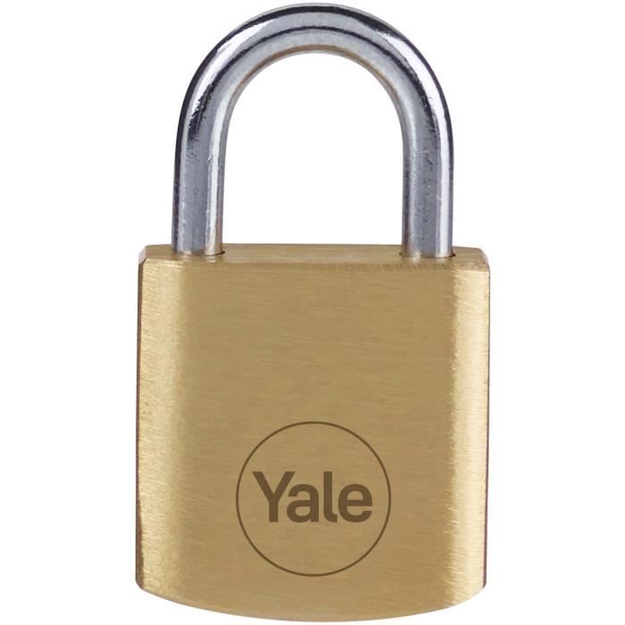 Brass padlock - YALE - Y110B/20/111/4 - 20mm - Steel shackle - 3 keys