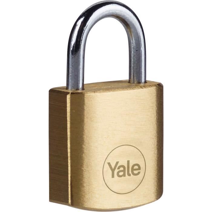 Brass padlock - YALE - Y110B/20/111/4 - 20mm - Steel shackle - 3 keys