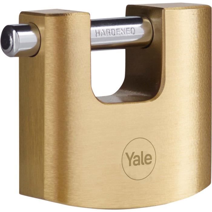 YALE Y114B/70/113/1 brass safety padlock - hardened steel shackle - 3 keys