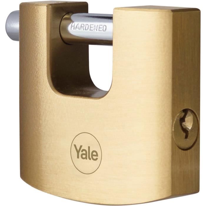 YALE Y114B/70/113/1 brass safety padlock - hardened steel shackle - 3 keys