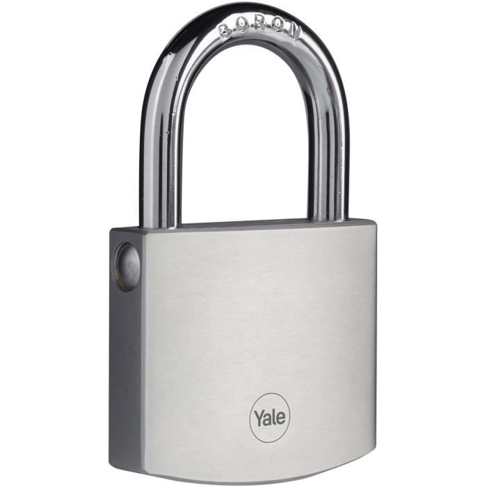 Brass Padlock - YALE - Y120DB/60/135/1 - Exterior - Chrome 60 mm - Anti Rust - High Weather Resistance