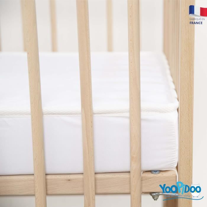 Yoopidoo - Air-conditioned Baby Mattress - 60x120 cm - 1 cool Summer side / 1 padded Winter side - No chemical treatment