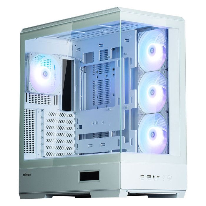 PC case - ZALMAN - P50 DS - Mid tower - ATX - White - 4 A-RGB fans - USB-C