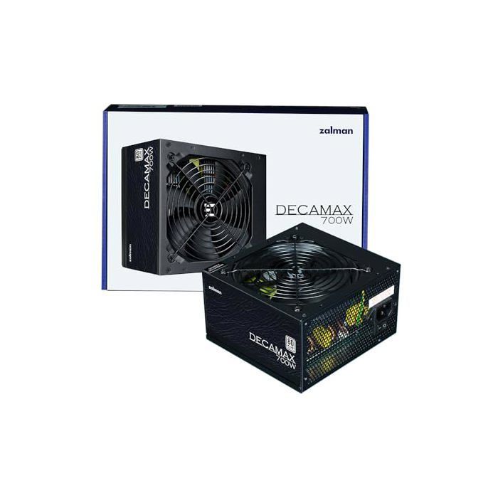 PC Power Supply - ZALMAN - DecaMax 700W - 80Plus - Non-Modular - 120mm Fan - Black
