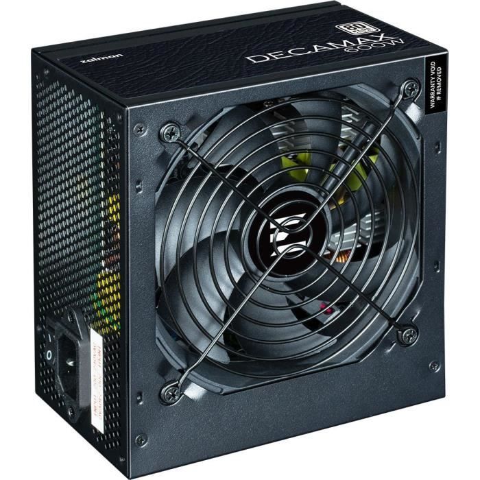 PC Power Supply - ZALMAN - DecaMax 600W - 80+ - Non-Modular - 120mm Fan - Black