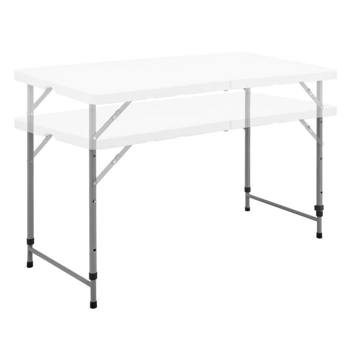 Folding table - 120 cm - 4 persons - Powder coated steel tubes, Ø 25 x 1 mm
