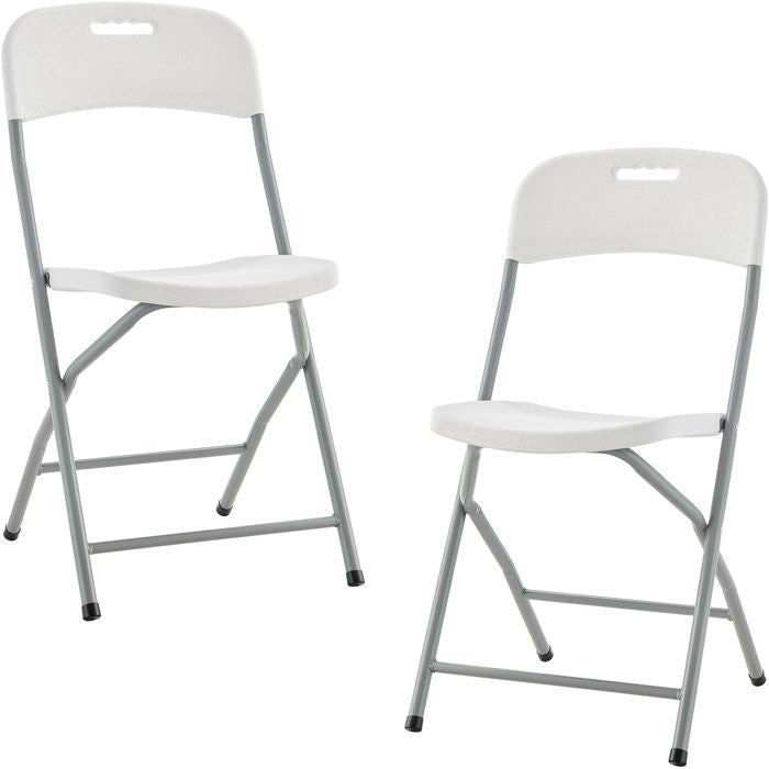 Set of 2 folding chairs - powder coated steel frame - 42 x 42 x 87 cm - Tube steel Ø 19 x 1 mm