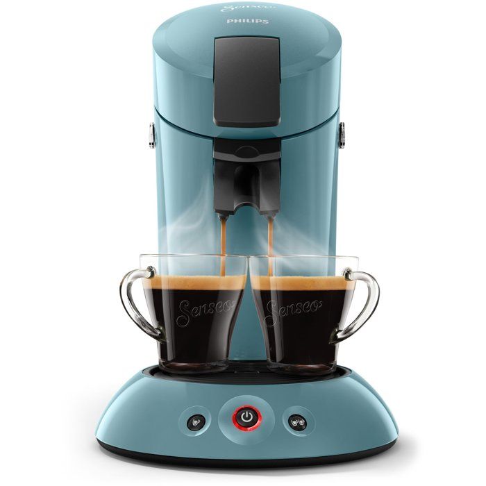 Senseo orginal podbox coffee machine Philips HD6553/21, aroma booster, crema plus, 1 or 2 cups, blue gray