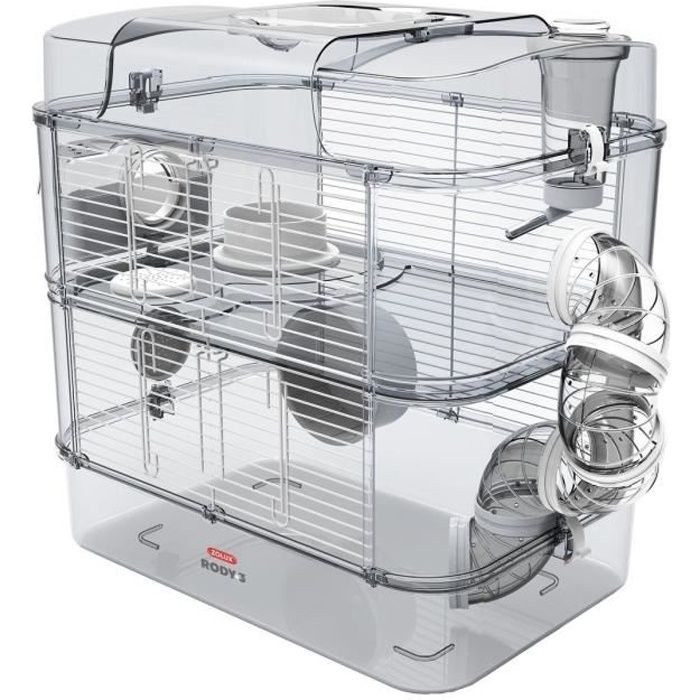 Zolux cage on 2 floors for hamsters, mouse and gerbilles - rudy3 duo - l 41 x D 27 x h 40.5 cm - white